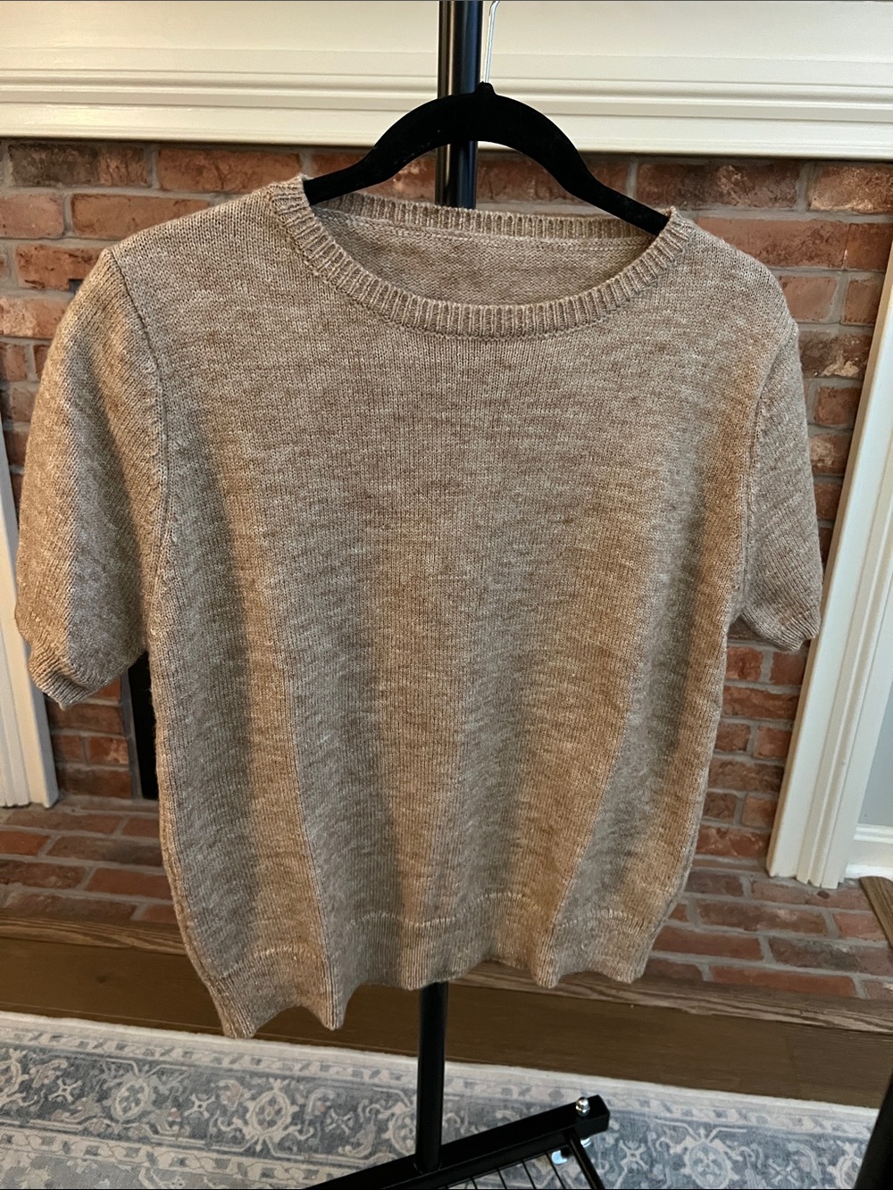 SHEIN Women's Crewneck Short-Sleeve Sweater - Beige